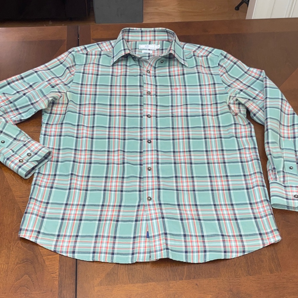 Southern Tide Long Sleeve Flannel Shirt, Mens M